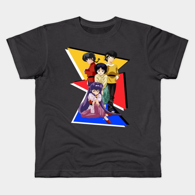 Manga love Kids T-Shirt by Nykos